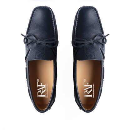 Mocassins de conduite à lacets F.2 en cuir - Bleu
