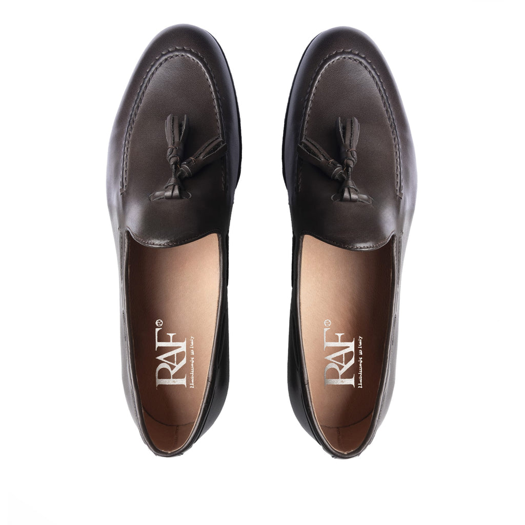 Loafers with Leather Bow - Dark Brown