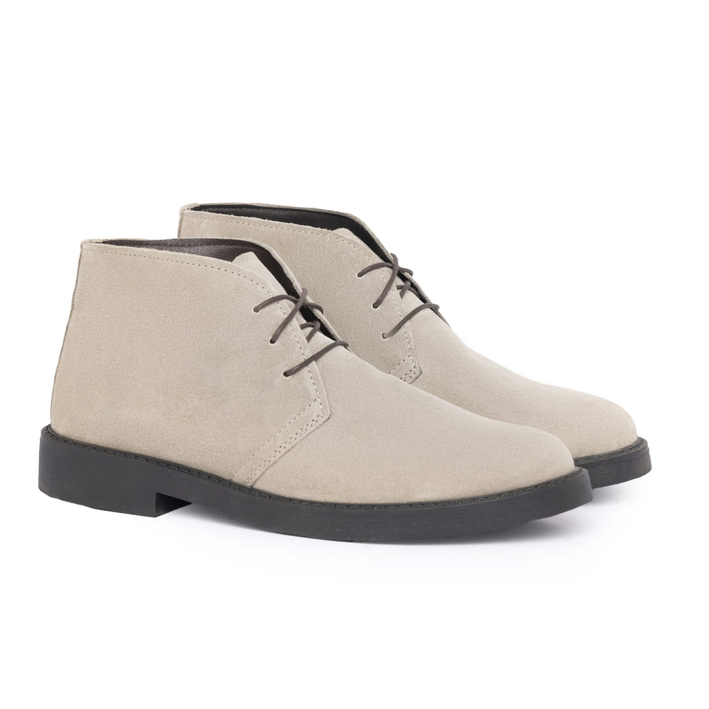 Suede Leather Ankle Boots - Turtledove