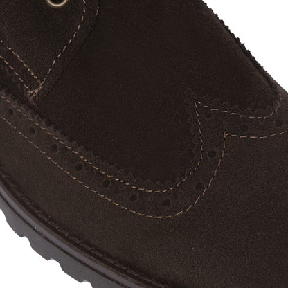 Bottines brogues en daim - Marron foncé