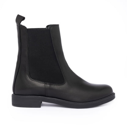 Chelsea boots femme en cuir - Noir