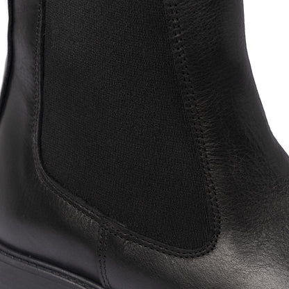 Chelsea boots femme en cuir - Noir