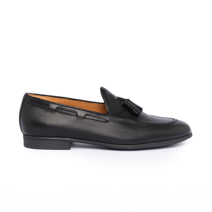 Mocassins à pampilles en cuir - Noir