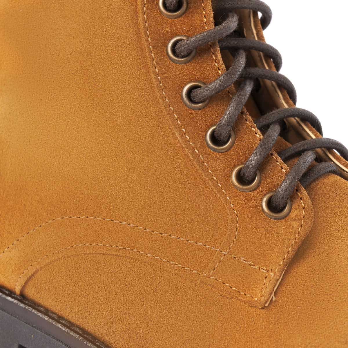 Bottines à lacets en daim - Cognac