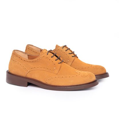 Richelieu femme en daim - Cognac