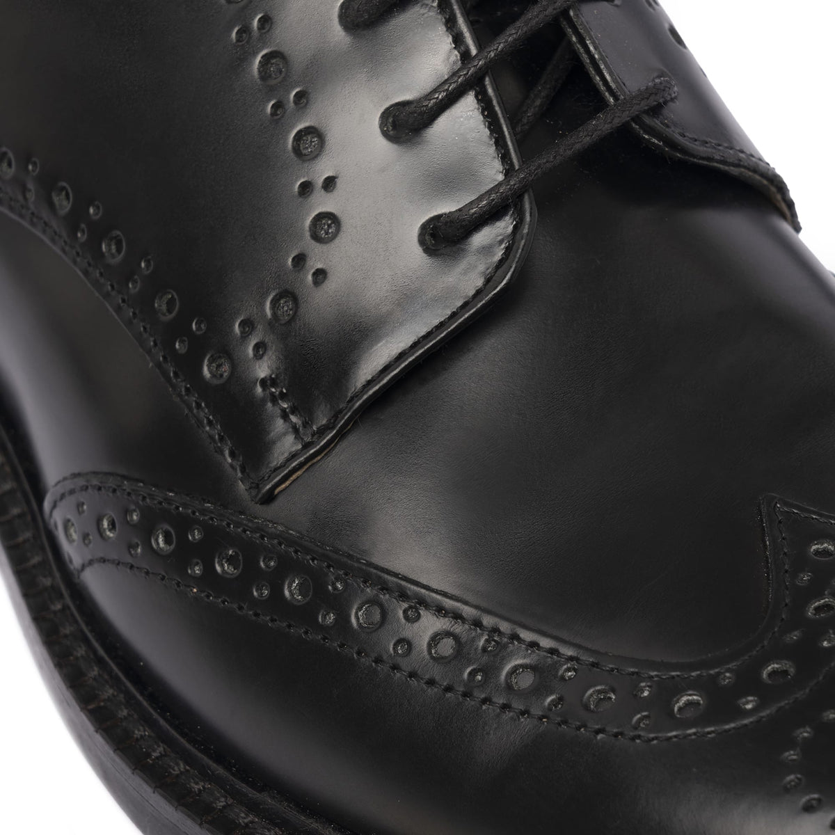 Richelieu femme en cuir brossé - Noir