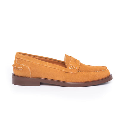 Mocassins femme en daim - Cognac