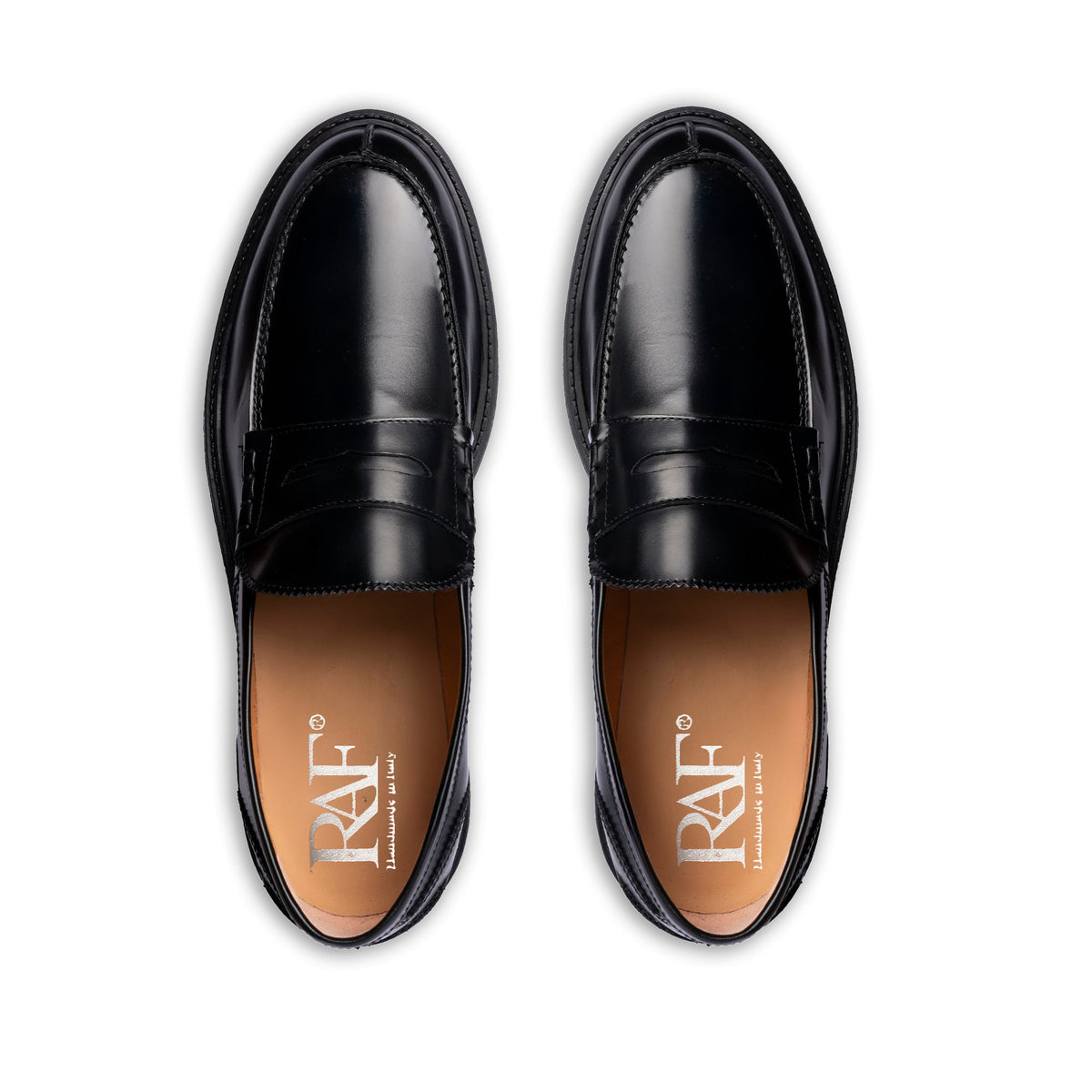 Mocassins College en cuir brossé - Noir