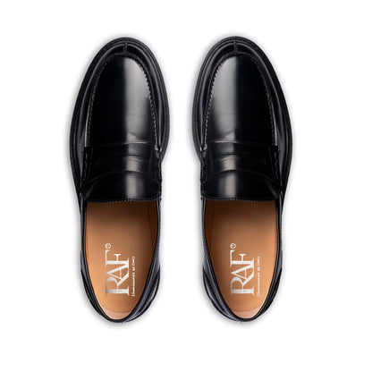 Mocassins College en cuir brossé - Noir