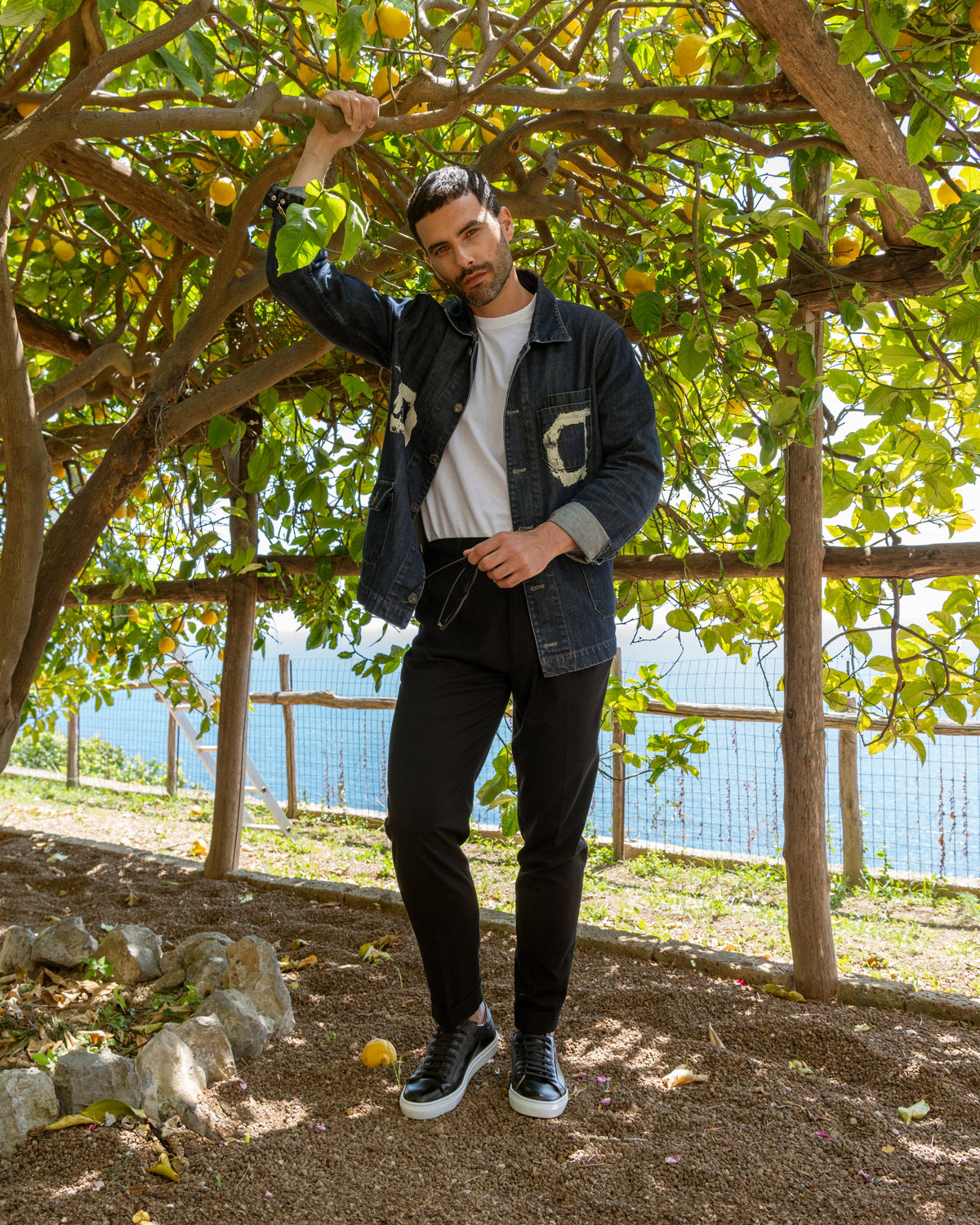 Sneakers homme en cuir - Noir