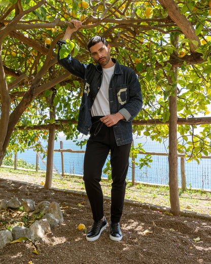 Sneakers homme en cuir - Noir