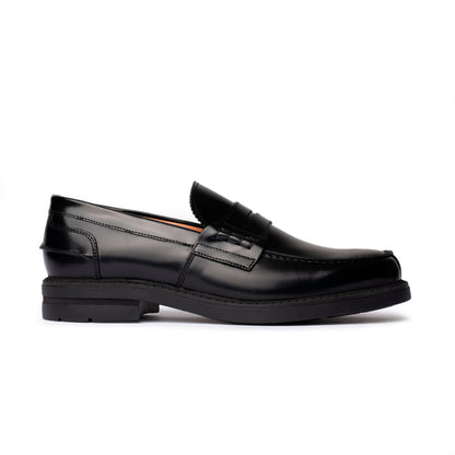 Mocassins College en cuir brossé - Noir