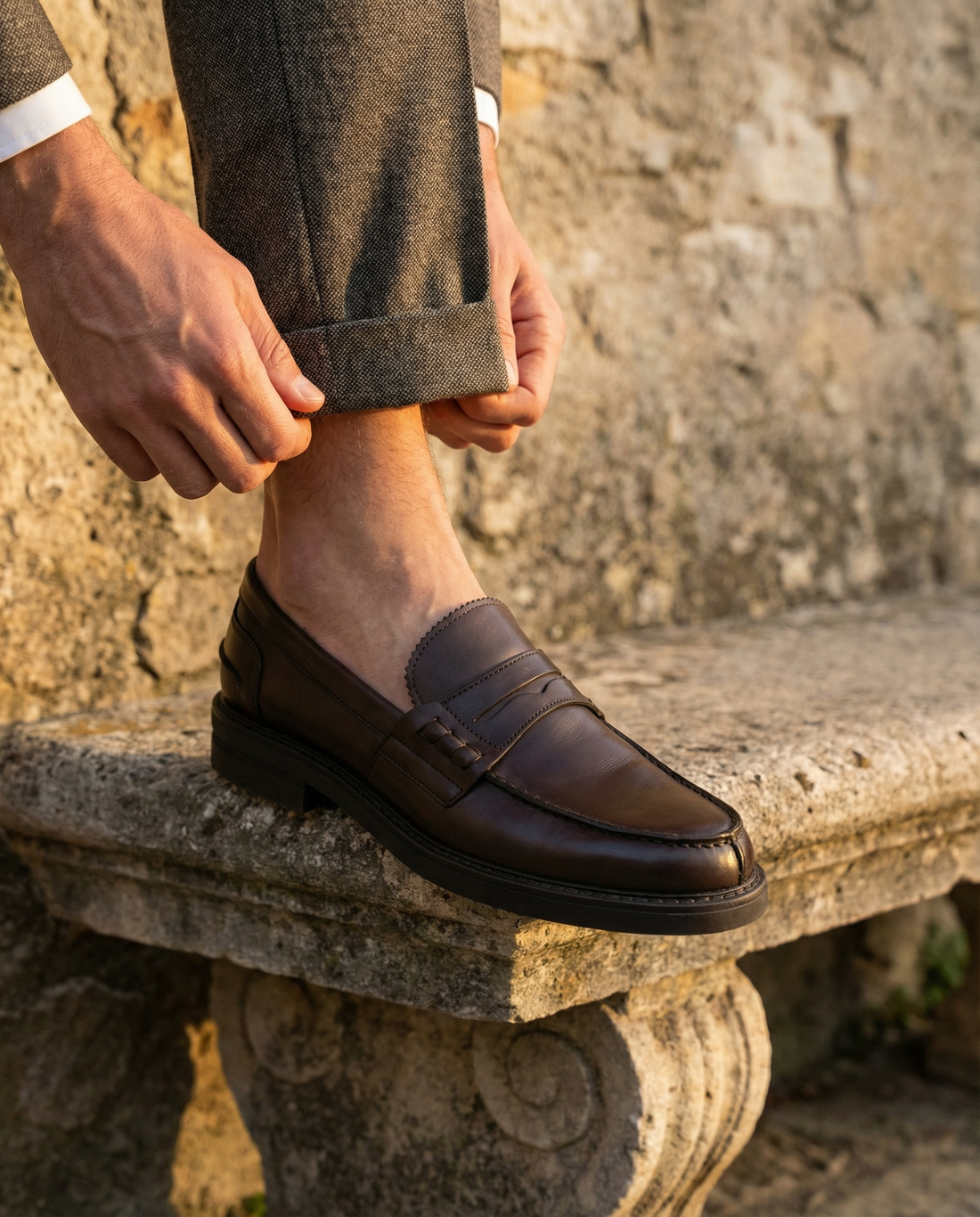 Mocassins en cuir - Marron foncé