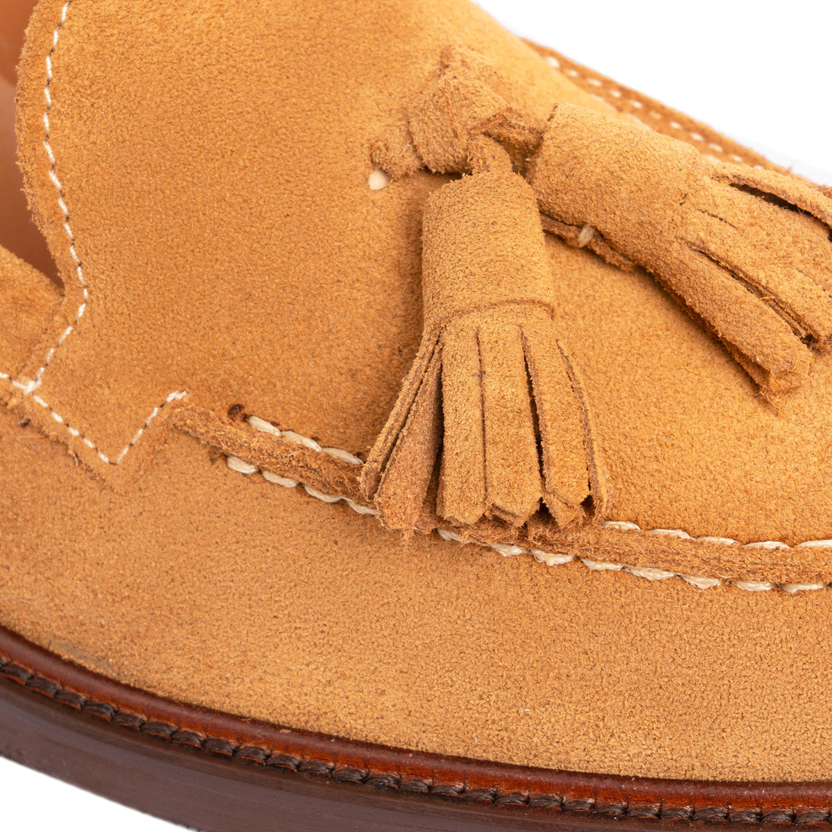 Mules mocassins à pampilles en daim cognac - Femme